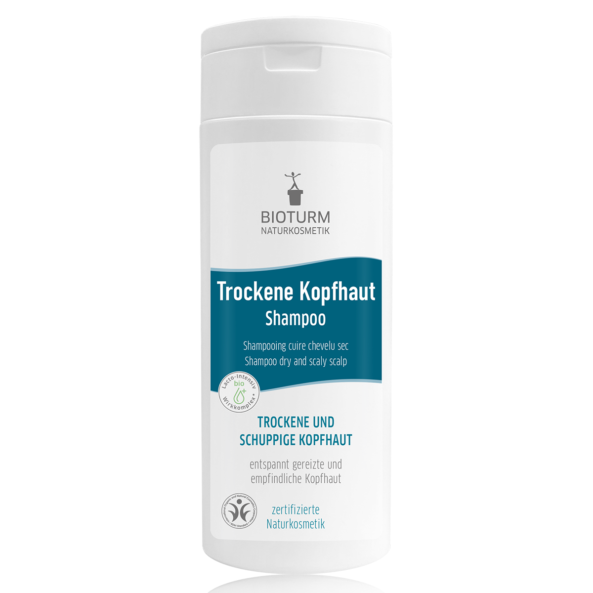 Eine Darstellung des Trockene Kopfhaut Shampoo: Die Verpackung zeigt Schonende Reinigung der Haare besonders bei trockener Kopfhaut.