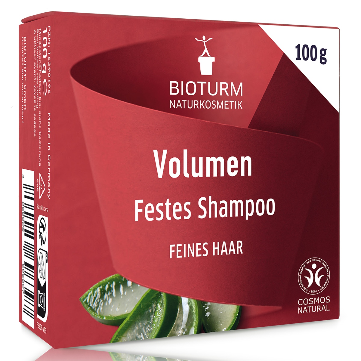 Eine Darstellung des Festen Shampoo Volumen: Die Verpackung zeigt Gibt feinem Haar Kraft und Volumen.